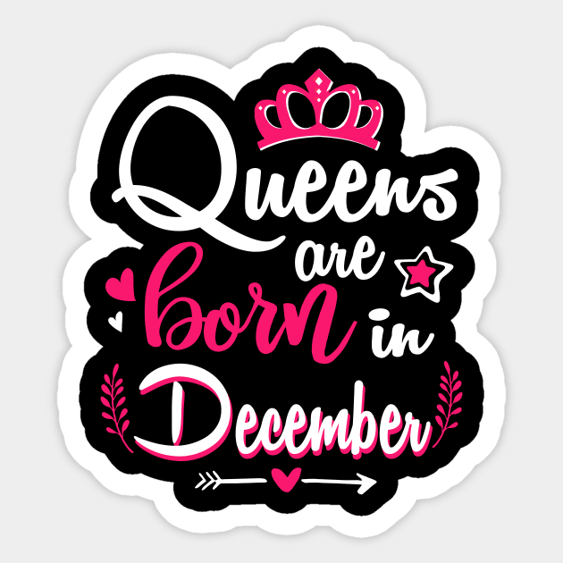 Women Queens Are Born In December Sticker by Manonee